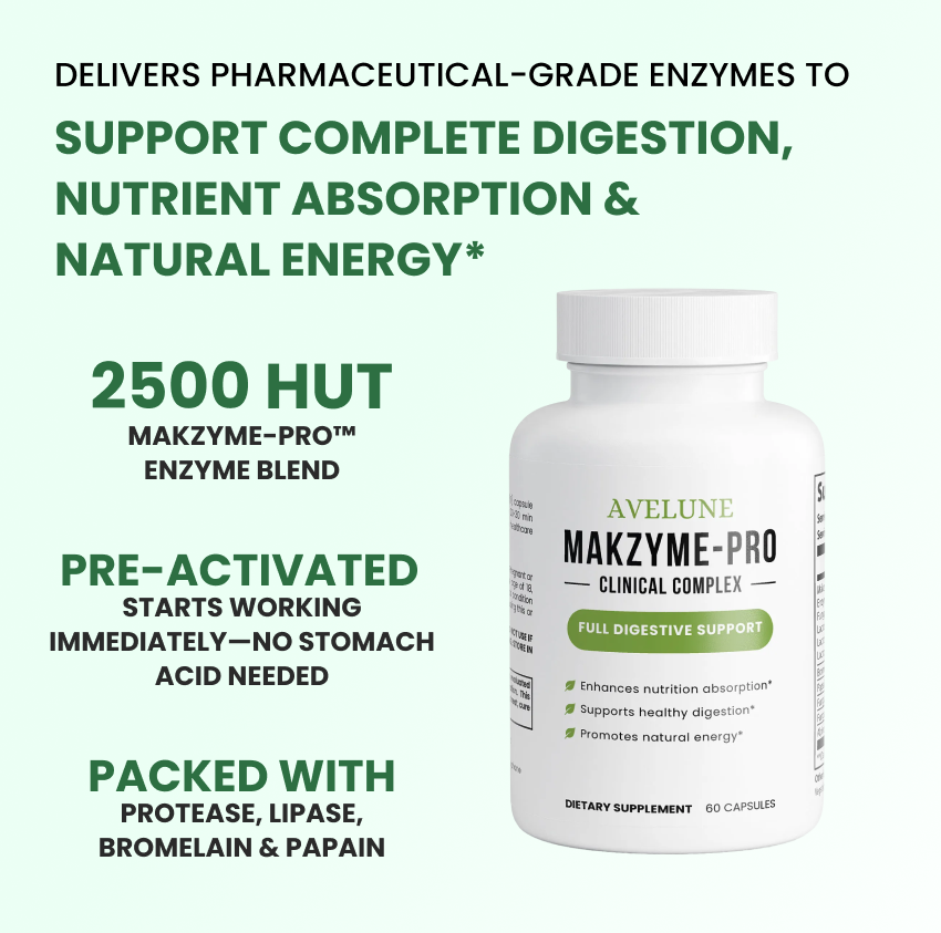 Makzyme-Pro™ - Maximum Potency Digestive Enzyme Complex by Avelune